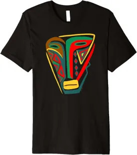 African Mask Outsider Art Abstract Graphic Premium T-Shirt