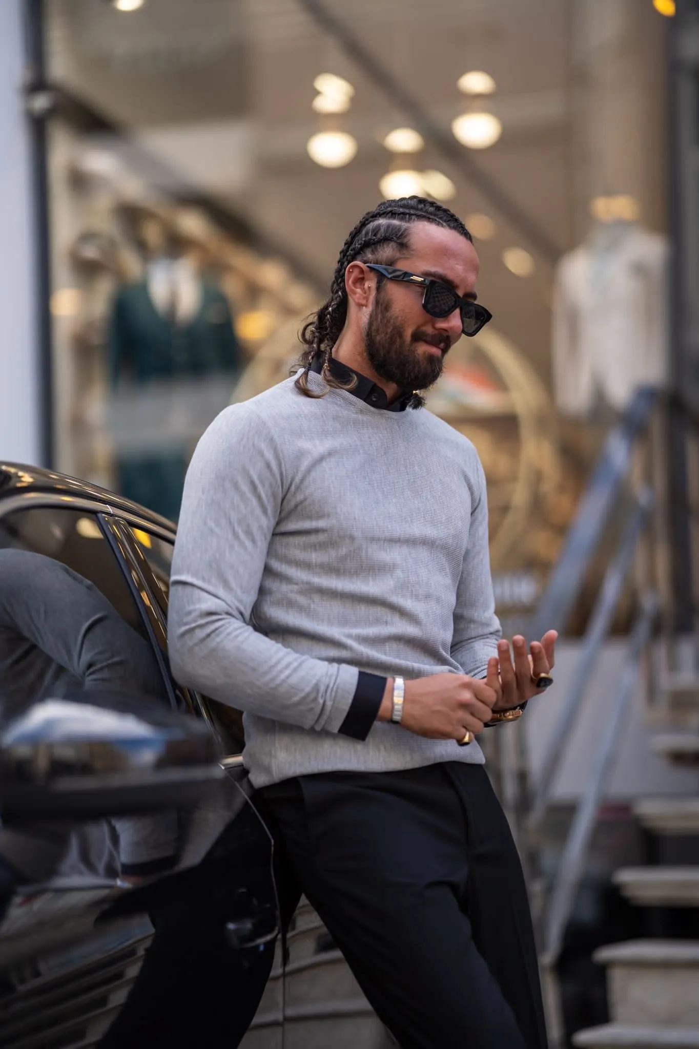 Bojoni Milford Slim Fit Gray Knitwear