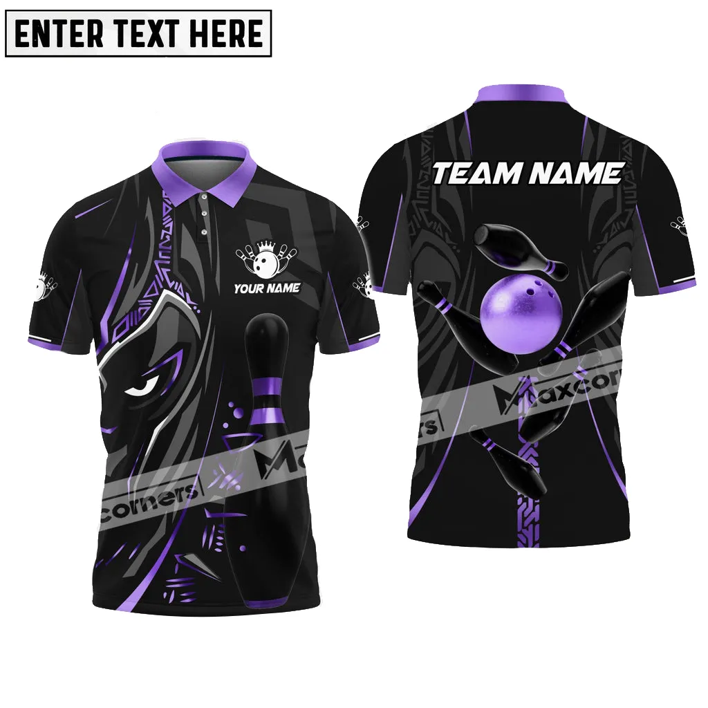 Bowling Ball & Pins Panther Pro Sport Jersey Multicolor Customized Name 3D Polo Shirt 6 Colors