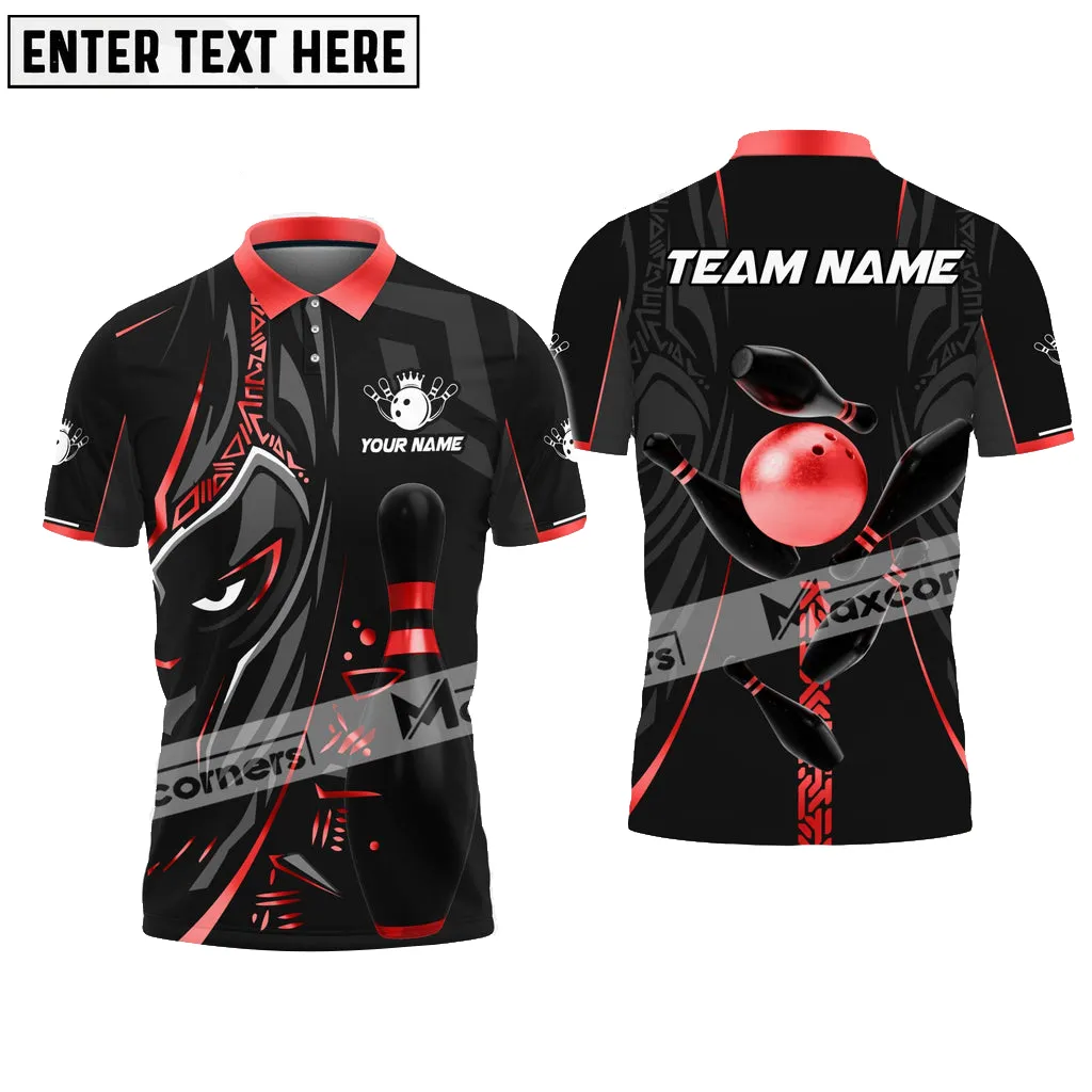 Bowling Ball & Pins Panther Pro Sport Jersey Multicolor Customized Name 3D Polo Shirt 6 Colors