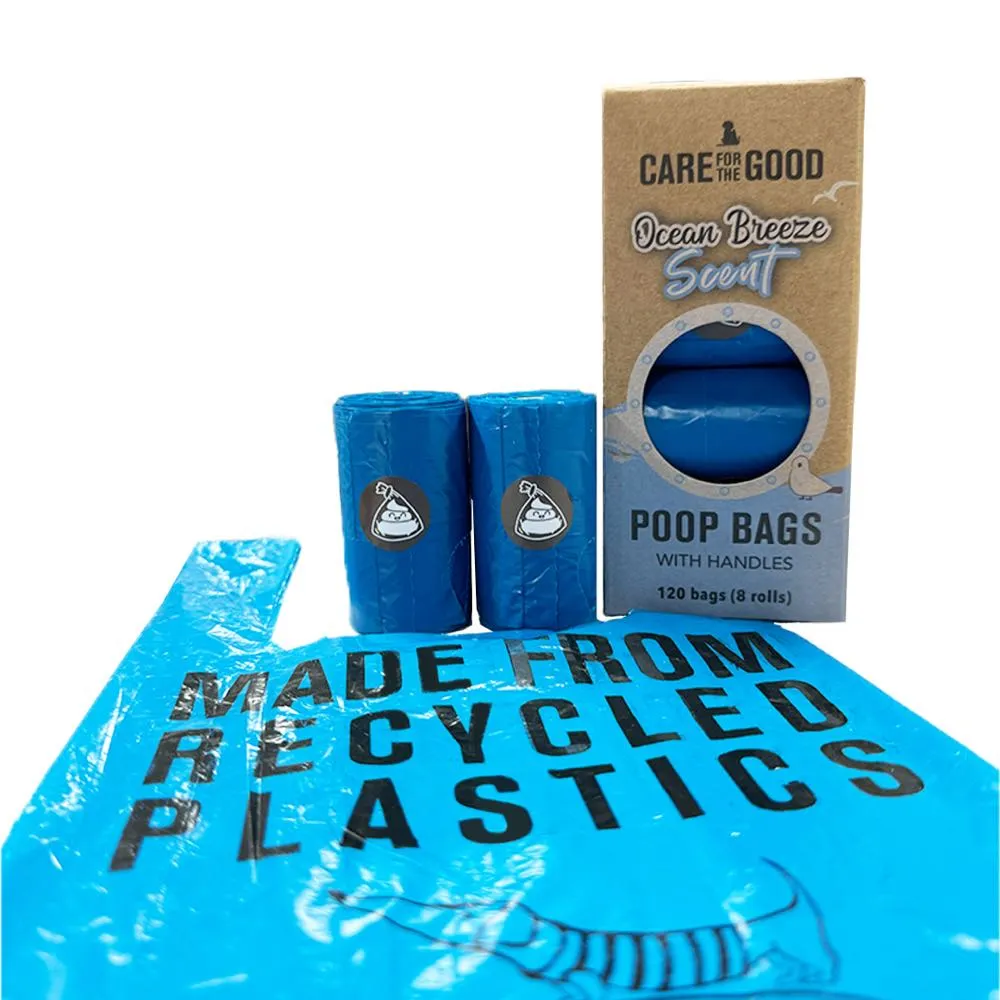 Care For The Good Ocean Breeze Scented Poop Bags with Handles 120pc