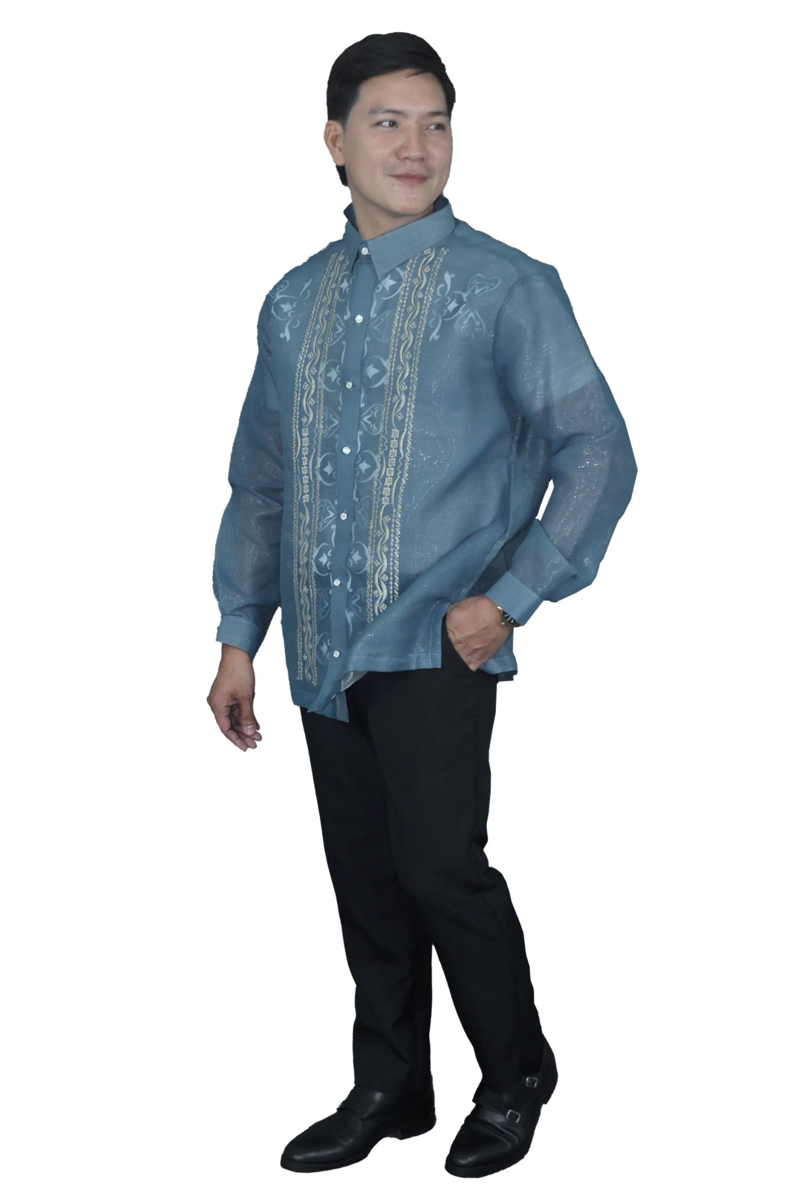 Cocoon Blue Elegante Barong Tagalog -  Mark - JV515