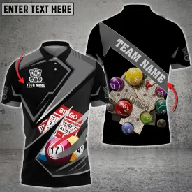 Coolspod Bingo Premium Splash Multicolor Option Customized Name Team 3D Polo Shirt, Gift for Bowler