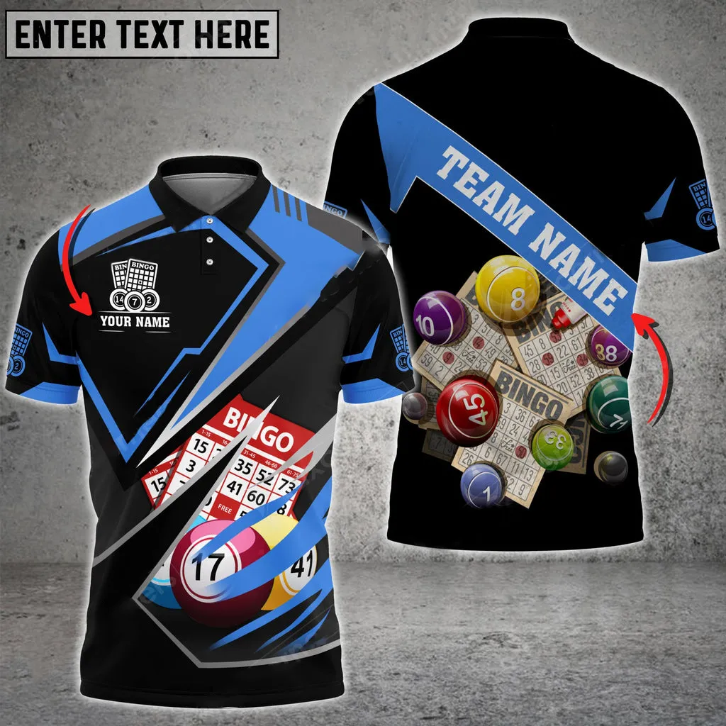 Coolspod Bingo Premium Splash Multicolor Option Customized Name Team 3D Polo Shirt, Gift for Bowler