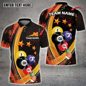 Coolspod Personalized Billiard Ball Player 3D Polo Shirt, Gift for Billiard Player, Team