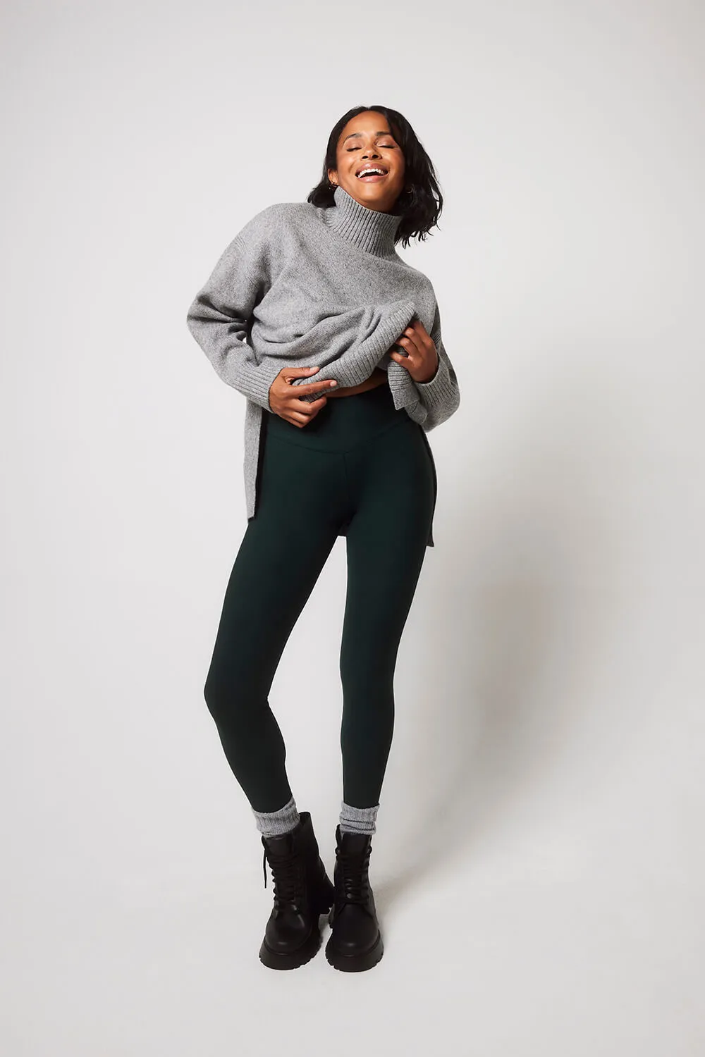 Curve Winter Everyday High Waisted Leggings - Deep Forest