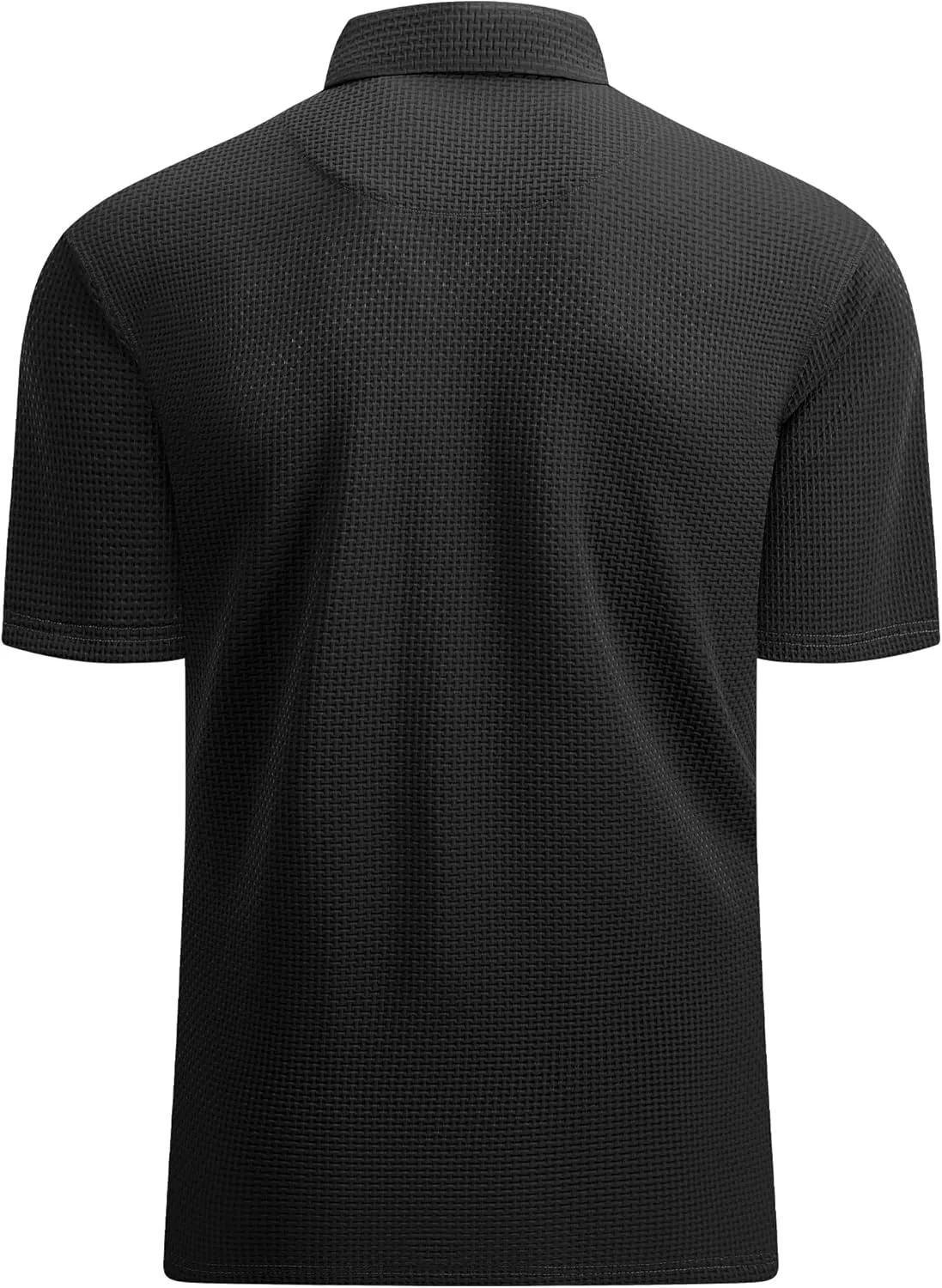Esabel.C Bubble Men's Polo Shirts Short Sleeve Stretch Casual Jacquard Collared Golf Polo Shirts for Men
