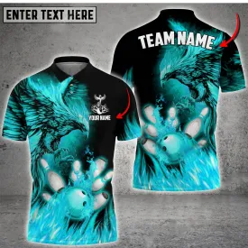 Flame Phoenix Bowling And Pins Customized Name 3D Shirt, Gift for Bowling Lovers