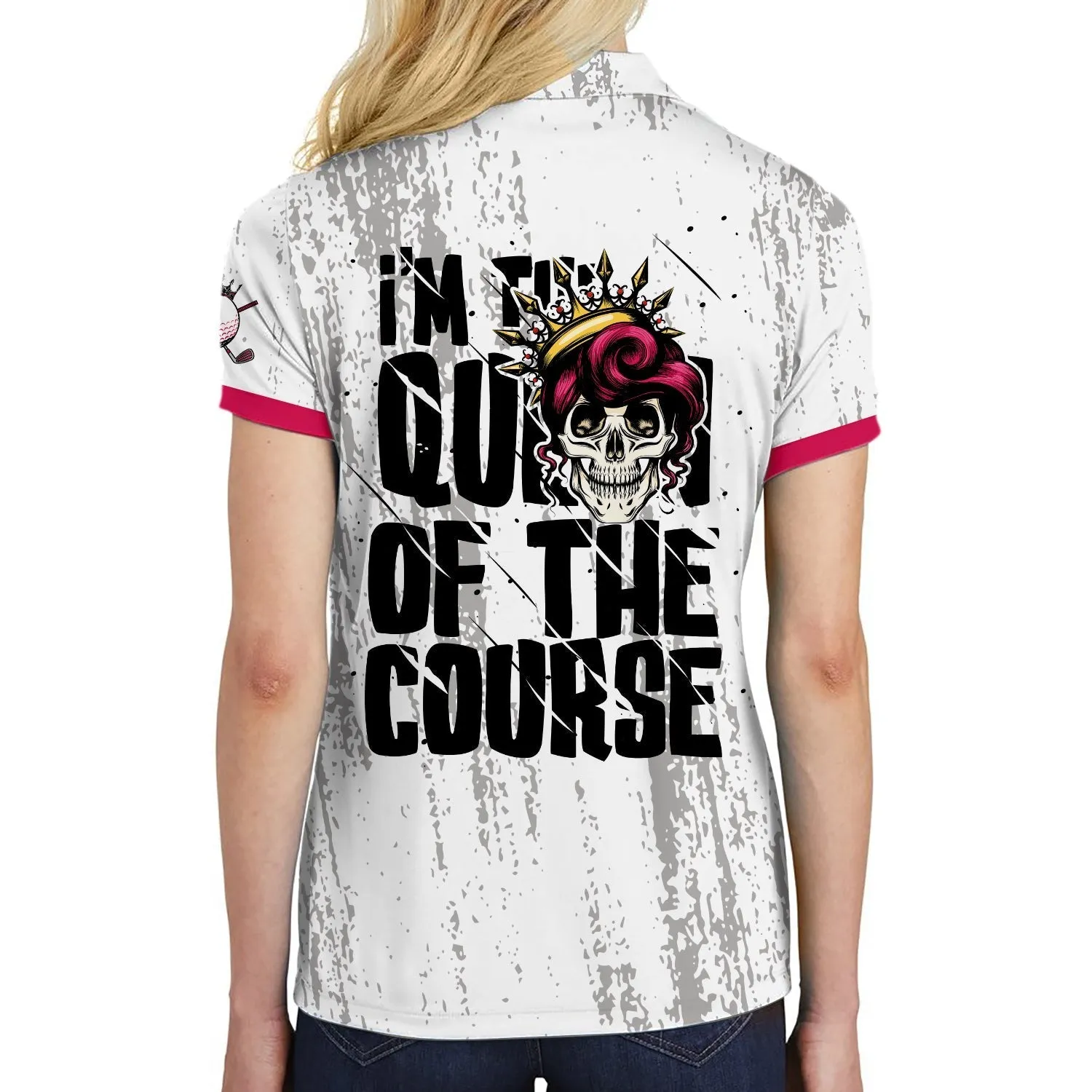 I'M The Queen Of The Course Short Sleeve Women Polo Shirt Coolspod