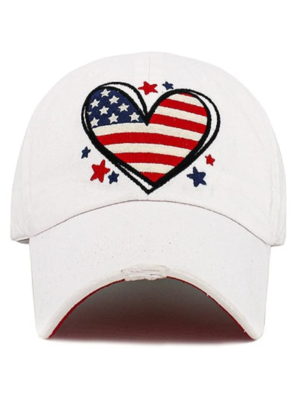KBV1589 Heart Flag Vintage Baseball Cap
