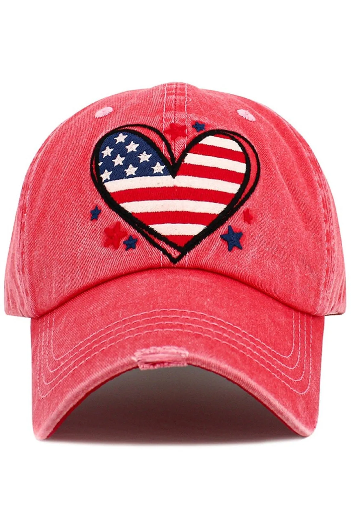 KBV1589 Heart Flag Vintage Baseball Cap