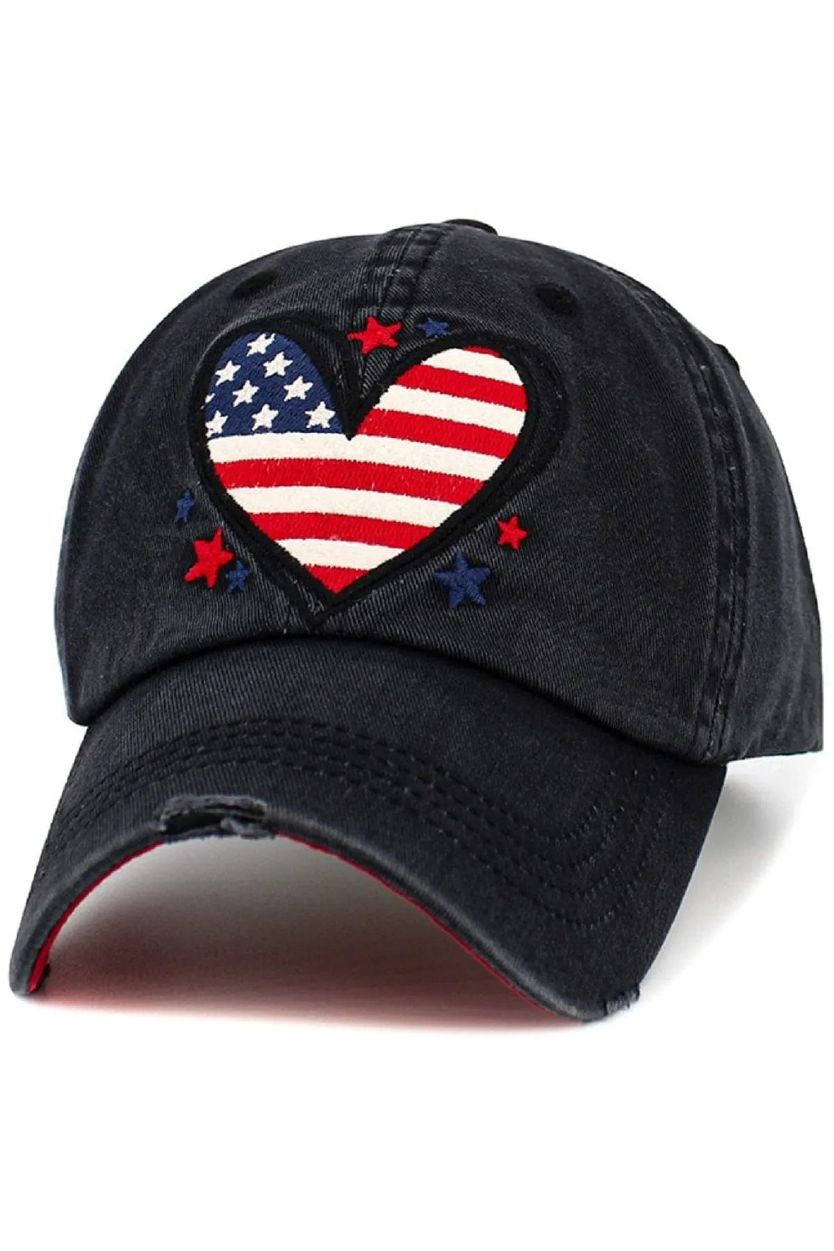 KBV1589 Heart Flag Vintage Baseball Cap