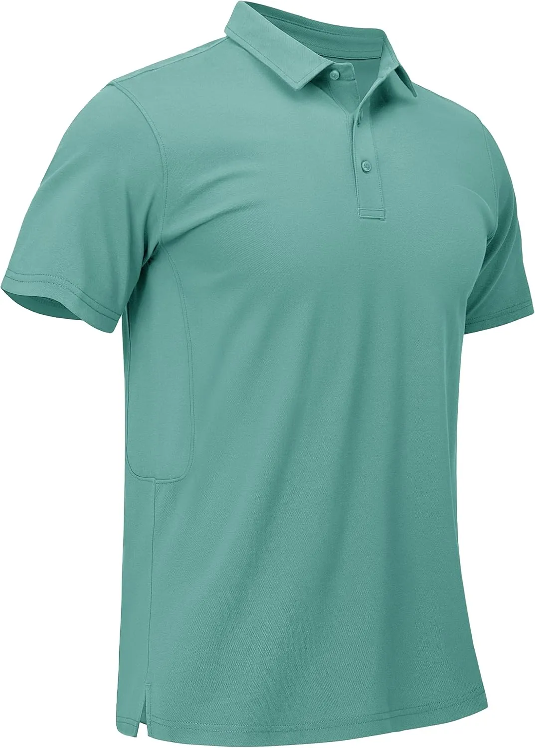 MAGCOMSEN Men's Polo Shirts Short Sleeve Cotton Pique Golf Shirt Casual Collared Shirt Lightweight Work Shirts with 3 Buttons