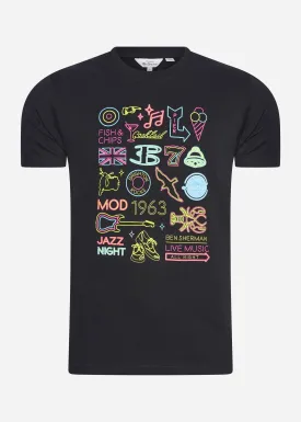 Night at brighton beach tee - black
