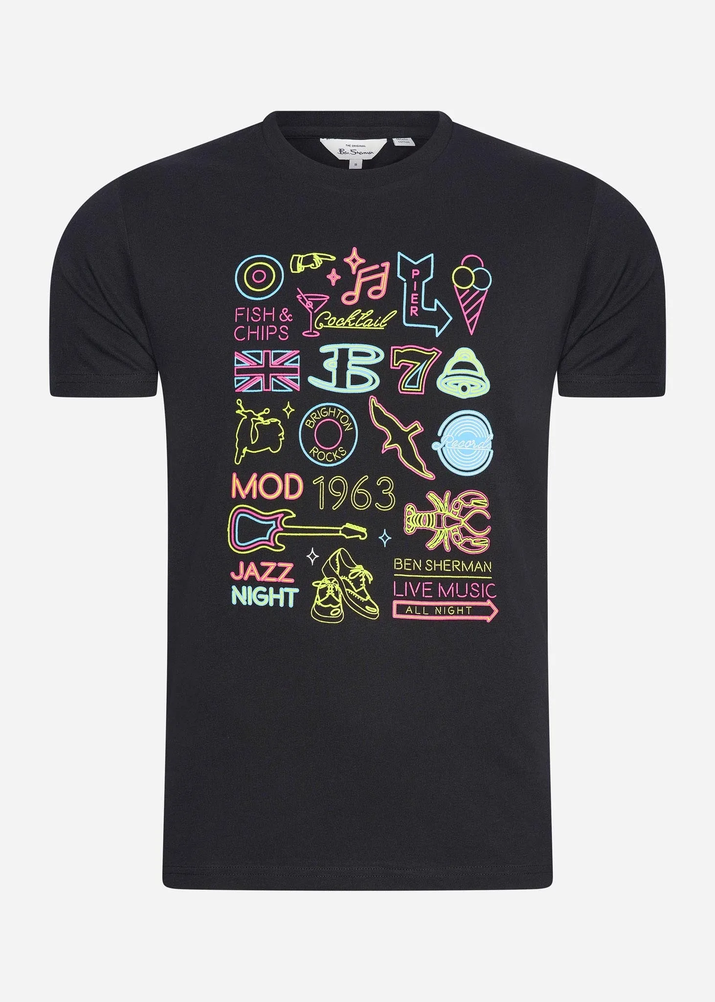 Night at brighton beach tee - black