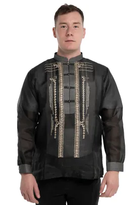 Premium Cocoon Black Cultural Barong Tagalog - Daniel - JV58