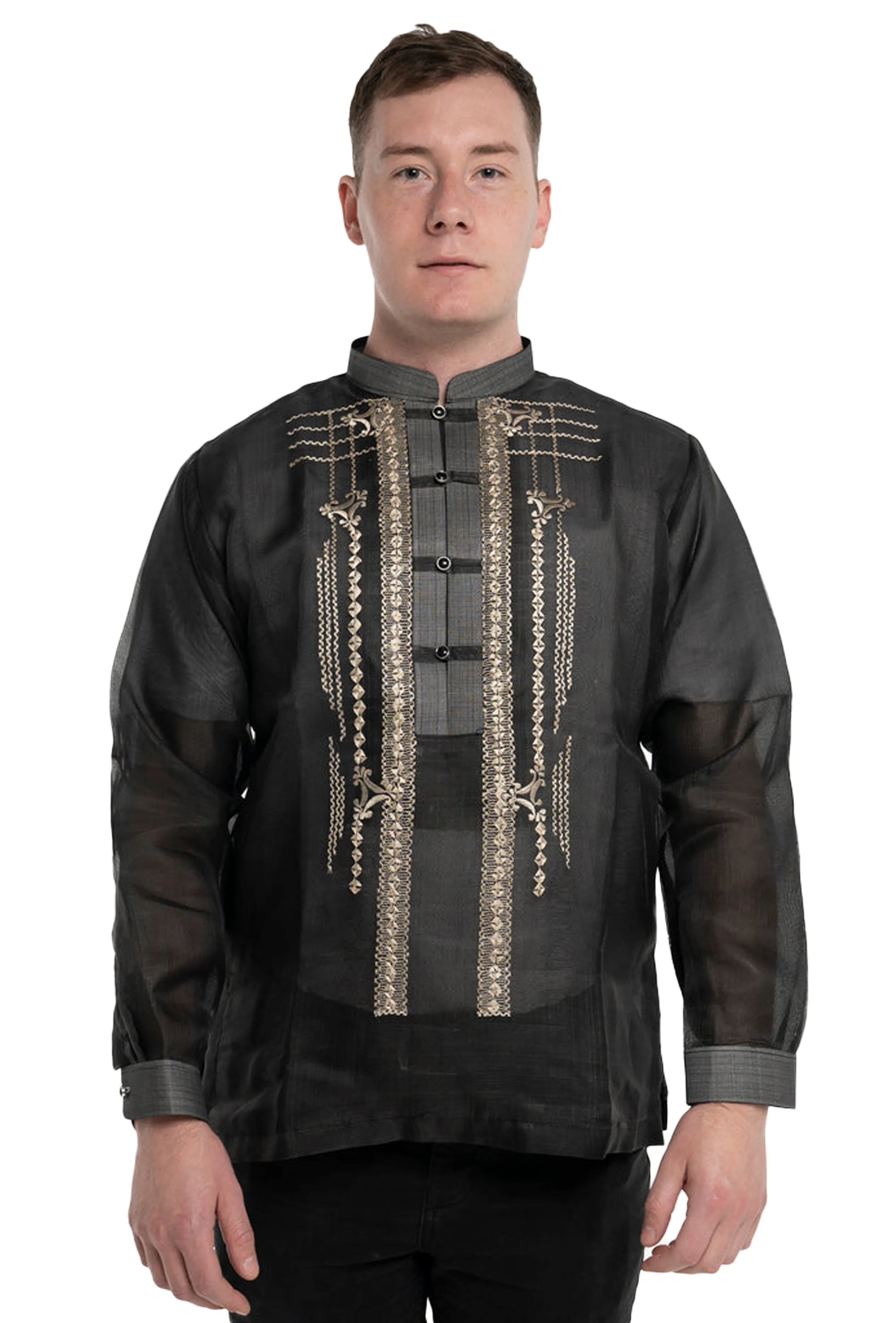 Premium Cocoon Black Cultural Barong Tagalog - Daniel - JV58