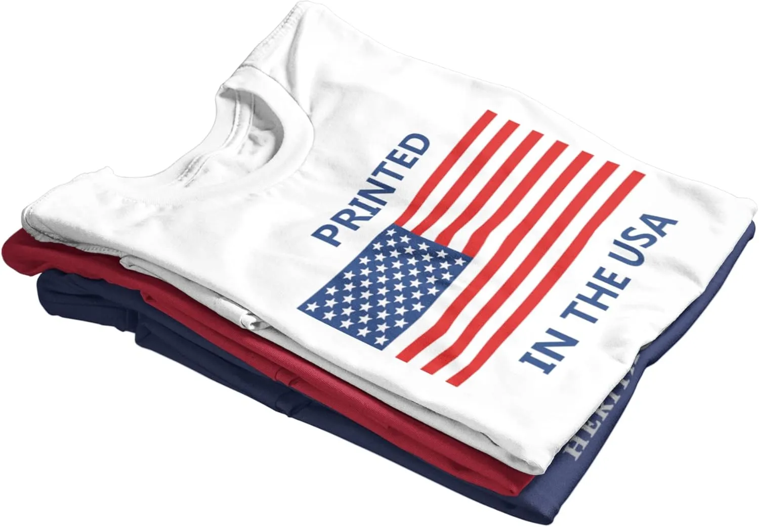 Redeemed Cross Nails Mens Christian American Flag Sleeve T-Shirt Graphic Tee
