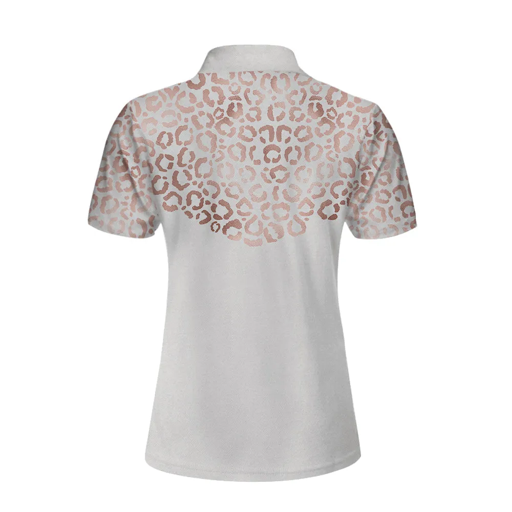 Rose Gold Leopard Pattern Shirt Short Sleeve Women Polo Shirt Coolspod