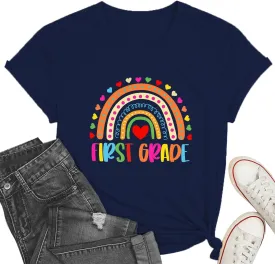 Teacher Shirts for Women Heart T-Shirt Women Teacher Appreciation Tee Teaching Support Tops