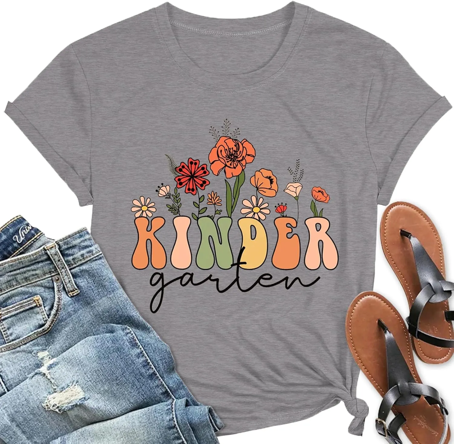 Teacher Shirts for Women Teacher Appreciation Tshirts Flower Graphic Tees for Women