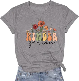 Teacher Shirts for Women Teacher Appreciation Tshirts Flower Graphic Tees for Women