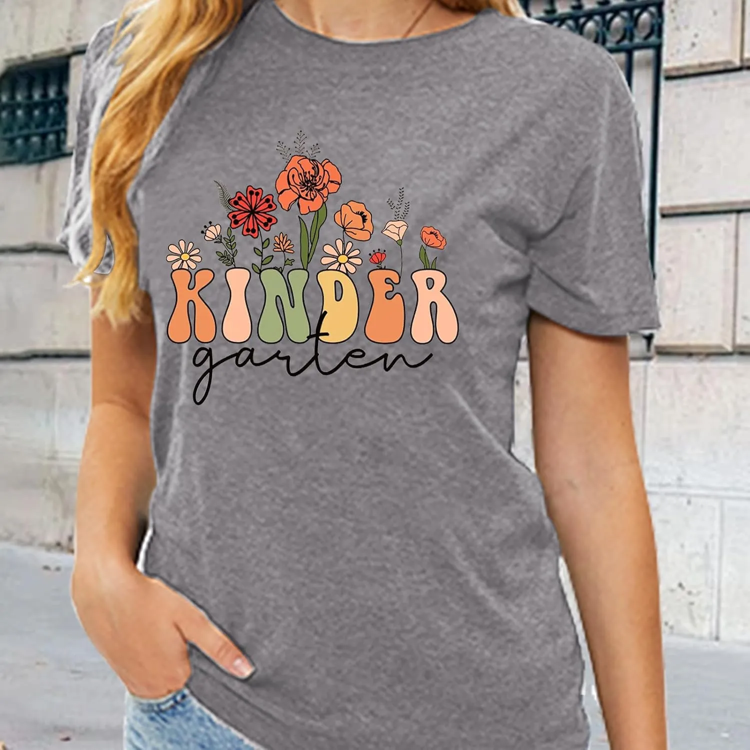Teacher Shirts for Women Teacher Appreciation Tshirts Flower Graphic Tees for Women