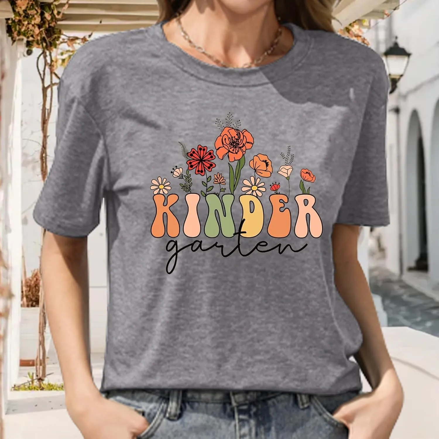 Teacher Shirts for Women Teacher Appreciation Tshirts Flower Graphic Tees for Women