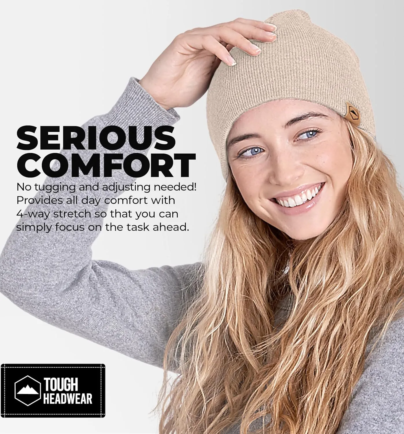 Tough Headwear Daily Knit Beanie - Beanies Hats for Men - Winter Hats for Men & Women - Warm Knitted Hats for Cold Weather
