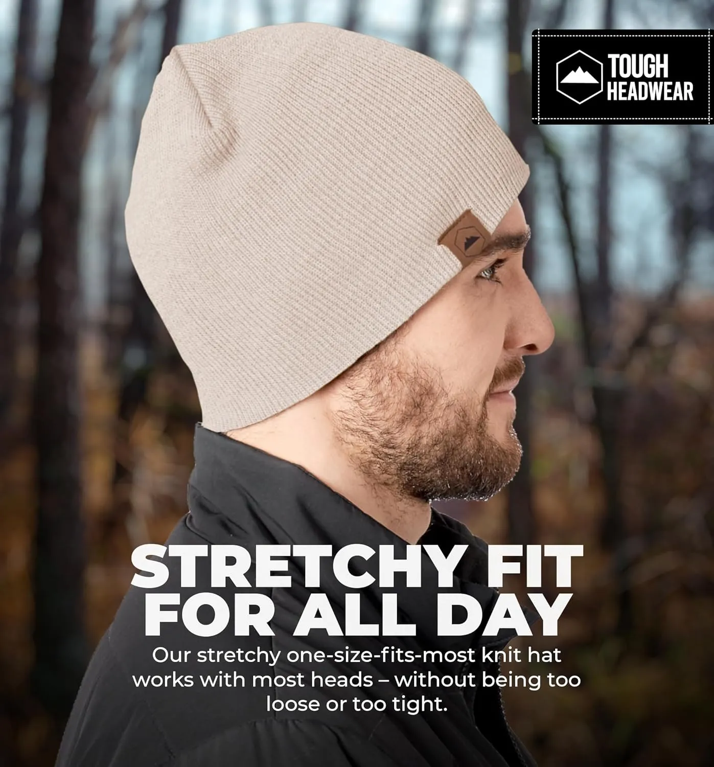 Tough Headwear Daily Knit Beanie - Beanies Hats for Men - Winter Hats for Men & Women - Warm Knitted Hats for Cold Weather