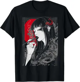 Waifu Anime Horror Girl Aesthetic T-Shirt