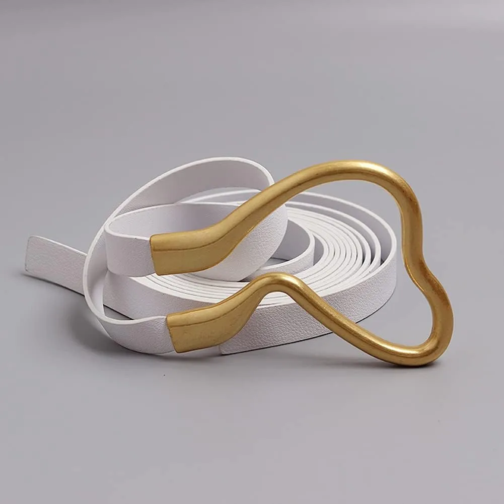 Women Double Strap Tie Knot PU Leather Belt Big Buckle Waist Cinch