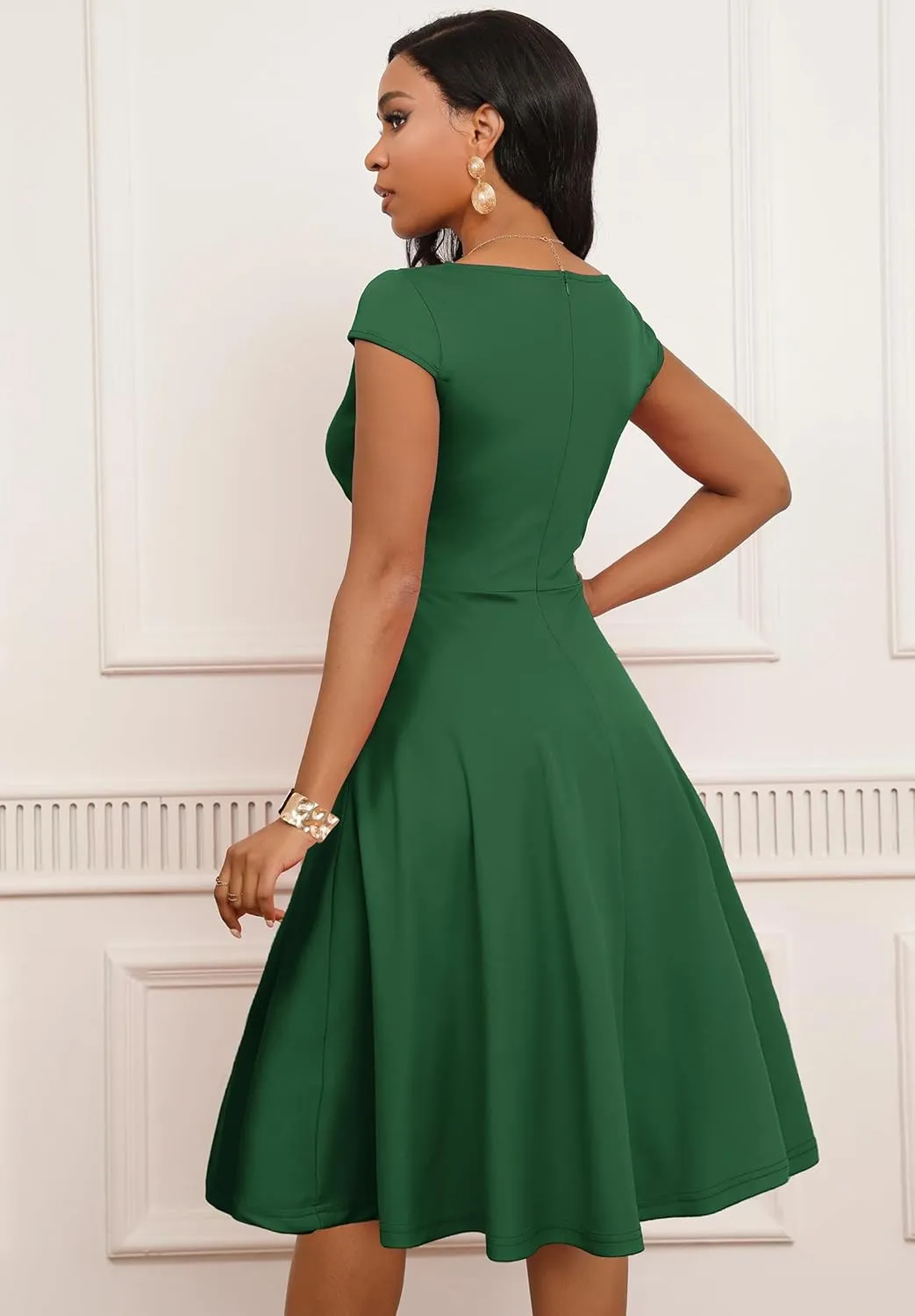 Women Short 1950s Retro Vintage Cocktail Wedding Guest Party Dress for Women