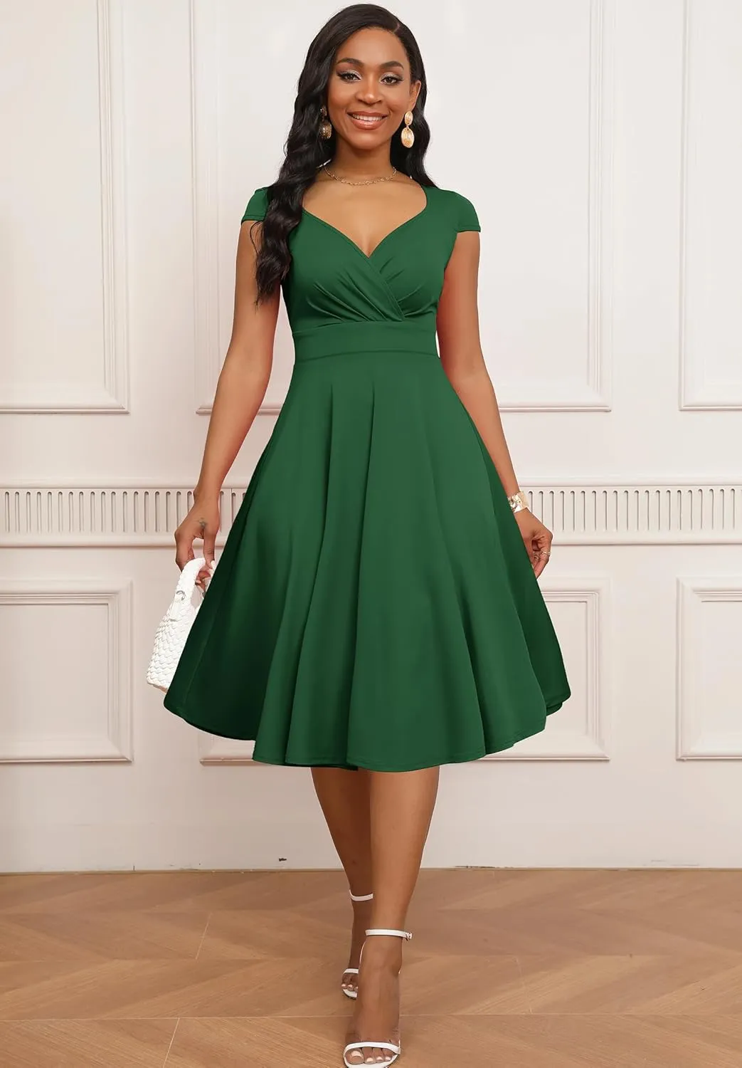 Women Short 1950s Retro Vintage Cocktail Wedding Guest Party Dress for Women