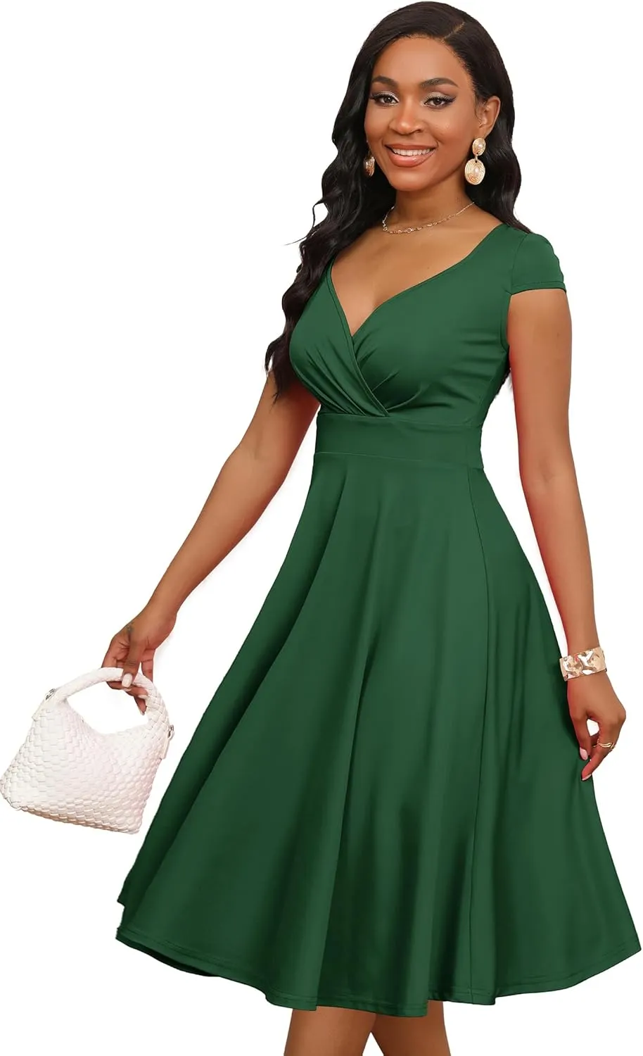 Women Short 1950s Retro Vintage Cocktail Wedding Guest Party Dress for Women