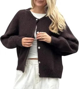 Women Y2k Knitted Cropped Cardigan Sweater Long Sleeve Crewneck Button Down Open Front Knitwear Top Streetwear