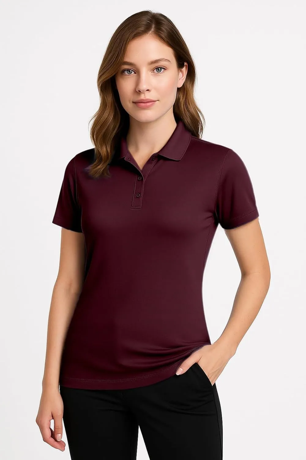Women's Dry-Fit Golf Polo Shirts 3-Button Golf Polo's in 20 Colors XS-3XL Shirt