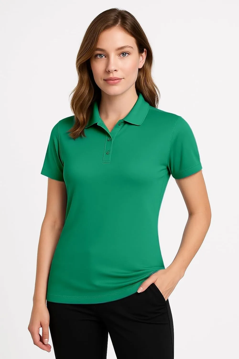 Women's Dry-Fit Golf Polo Shirts 3-Button Golf Polo's in 20 Colors XS-3XL Shirt